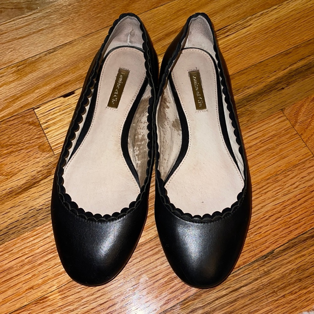 Louise et Cie Black Caynlee Scalloped Ballet Flats